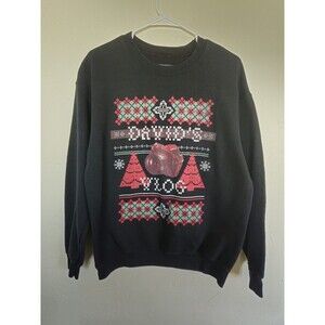 Fanjoy Unisex "David's Vlog" Ugly Christmas Sweater, Size M